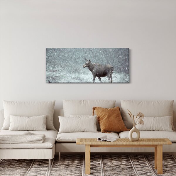 Slika - Los v zasneženem gozdu (120x50 cm)