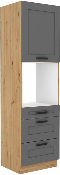 Zondo.hr Ormarić za pećnicu Lucid 60 DPS-210 3S1F (korpus: hrast artisan + fronta: mdf prašnjavo siva). 1134767