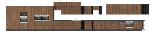 Zondo.hr Gornji kuhinjski ormarić Manana 80 GU 36 1F (korpus: crna mat + front: orah okapi). 1134956