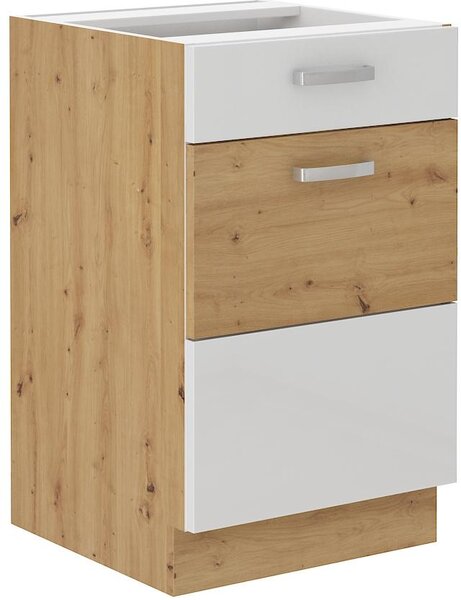 Zondo.hr Donji kuhinjski ormarić Arryn 50 D 1F 1S BB (korpus: hrast artisan / front: bijeli sjaj). 1134378