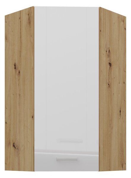 Zondo.hr Gornji kutni kuhinjski ormarić Arryn 60x60 GN-108 1F (45°) (korpus: hrast artisan / front: bijeli sjaj). 1134385