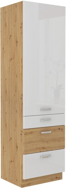 Zondo.hr Kuhinjski ormarić za namirnice Arryn 60 Dkom-210 1F 3S (korpus: hrast artisan / front: bijeli sjaj). 1134394