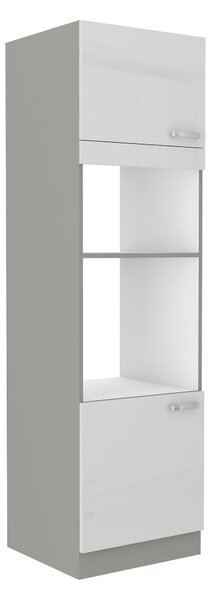 Zondo.hr Kuhinjski ormarić za namirnice Brunea 60 DPM-210 2F (korpus: siva / front: bijeli sjaj). 1134423