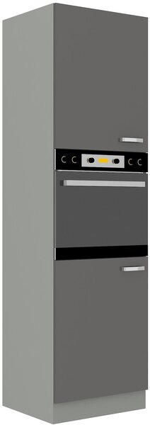 Zondo.hr Visoki kuhinjski ormarić za namirnice i pećnicu Gonir 60 DP-210 2F (korpus: siva + front: sivi sjaj). 1134468