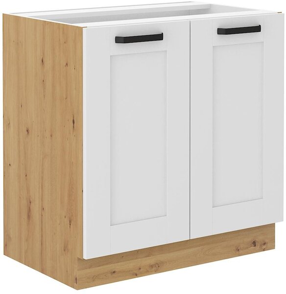 Zondo.hr Donji kuhinjski ormarić Lucid 80 D 2F BB (korpus: hrast artisan + front: mdf bijela). 1134603