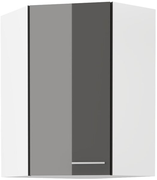 Zondo.hr Gornji kutni kuhinjski ormarić Lavera 60x60 GN-90 1F (45°) (korpus: bijela + front: sivi sjaj). 1134583