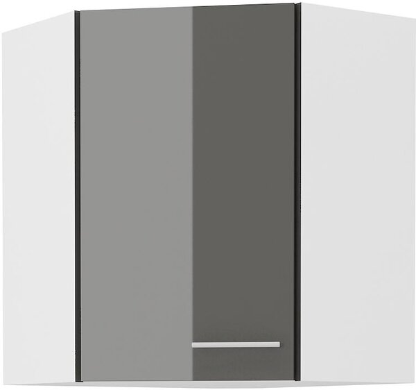 Zondo.hr Gornji kutni kuhinjski ormarić Lavera 60x60 GN-72 1F (45°) (korpus: bijela + front: sivi sjaj). 1134582