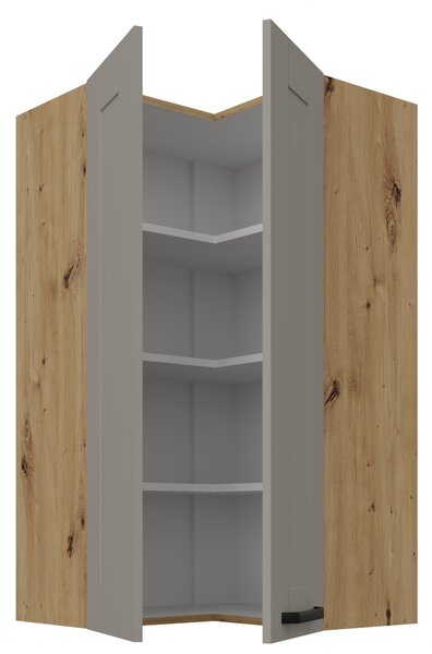 Zondo.hr Gornji kutni kuhinjski ormarić Lucid 60x60 GN-108 2F (90°) (korpus: hrast artisan + front: mdf claygrey). 1134703