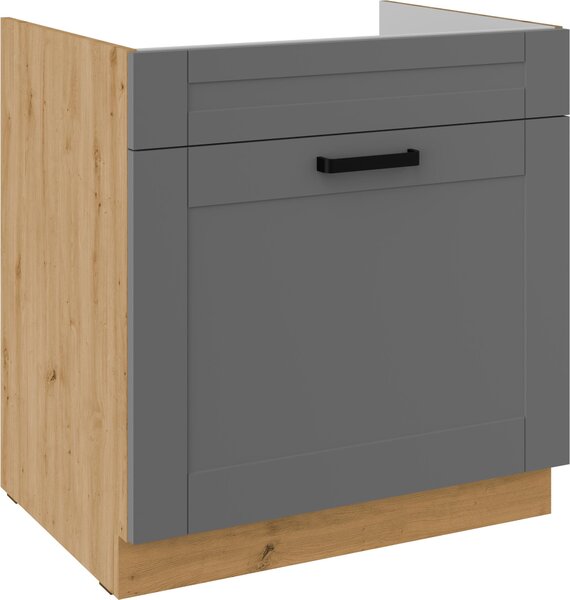 Zondo.hr Donji kuhinjski ormarić ispod sudopera Lucid 80 ZL 1S BB (korpus: hrast artisan + front: mdf dustgrey). 1134743