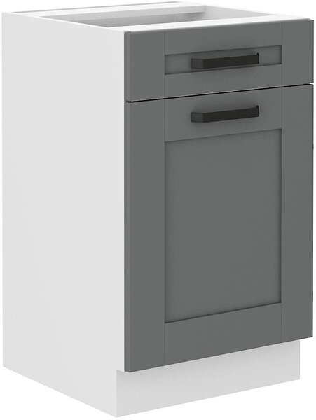 Zondo.hr Donji kuhinjski ormarić Lucid 50 D 1F 1S BB (korpus: bijela + front: mdf dustgrey). 1134719