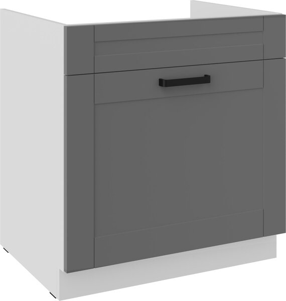 Zondo.hr Donji kuhinjski ormarić ispod sudopera Lucid 80 ZL 1S BB (korpus: bijela + front: mdf dustgrey). 1134715