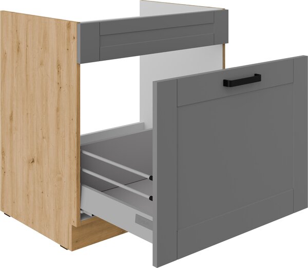 Zondo.hr Donji kuhinjski ormarić ispod sudopera Lucid 80 ZL 1S BB (korpus: hrast artisan + front: mdf dustgrey). 1134743