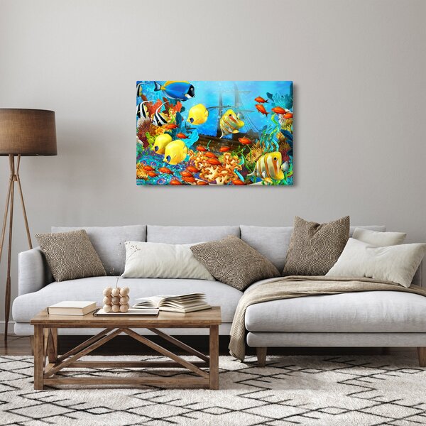 Slika - Barvit koralni greben (90x60 cm)