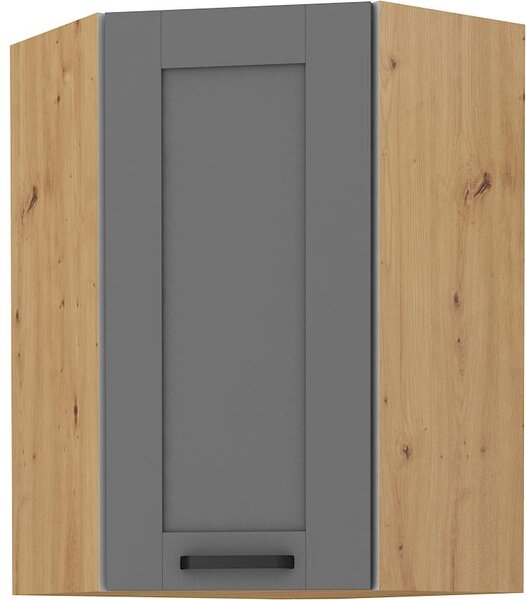 Zondo.hr Gornji kutni kuhinjski ormarić Lucid 60x60 GN-90 1F (45°) (korpus: hrast artisan + front: mdf dustgrey). Akcija -6%. 1134755