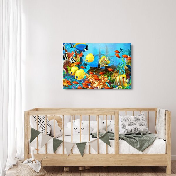Slika - Barvit koralni greben (90x60 cm)