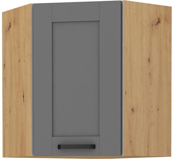 Zondo.hr Gornji kutni kuhinjski ormarić Lucid 60x60 GN-72 1F (45°) (korpus: hrast artisan + front: mdf dustgrey). 1134754