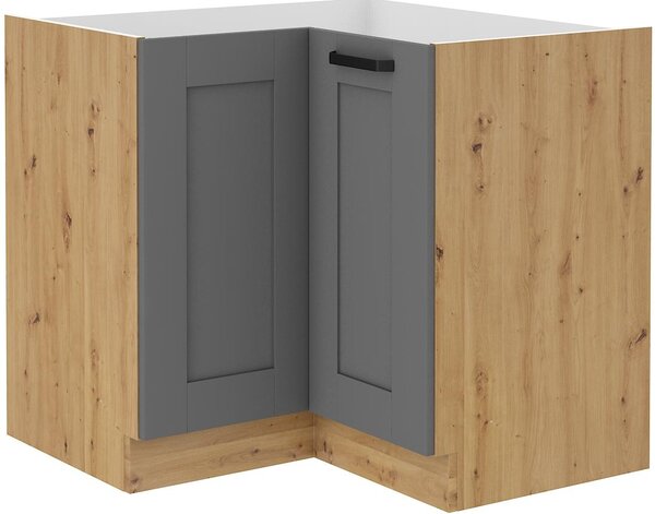 Zondo.hr Donji kutni kuhinjski ormarić Lucid 90x90 DN 2F BB (korpus: hrast artisan + front: mdf dustgrey). 1134749