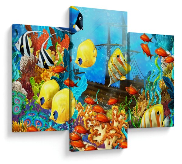 Slika - Barvit koralni greben (90x60 cm)
