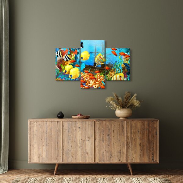 Slika - Barvit koralni greben (90x60 cm)