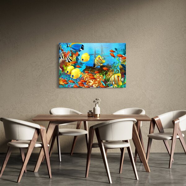 Slika - Barvit koralni greben (90x60 cm)
