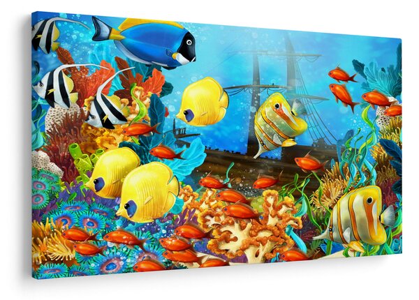 Slika - Barvit koralni greben (90x60 cm)