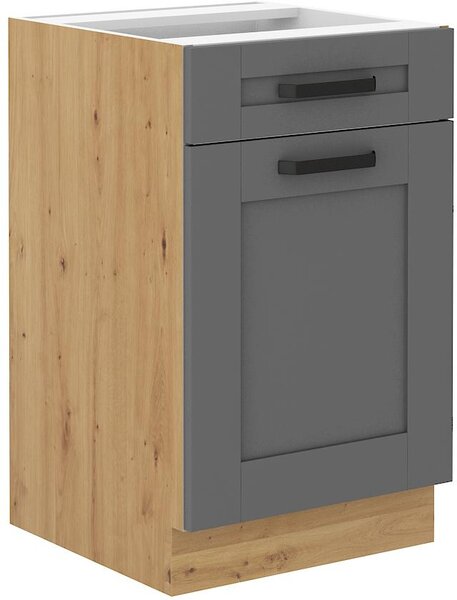 Zondo.hr Donji kuhinjski ormarić Lucid 50 D 1F 1S BB (korpus: hrast artisan + front: mdf dustgrey). 1134747