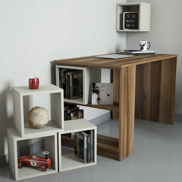 Studijski stol, Box - Walnut, Cream