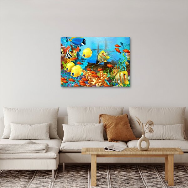 Slika - Barvit koralni greben (70x50 cm)