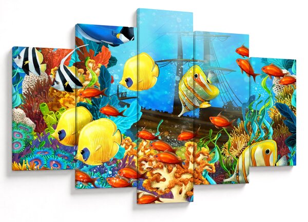 Slika - Barvit koralni greben (150x105 cm)
