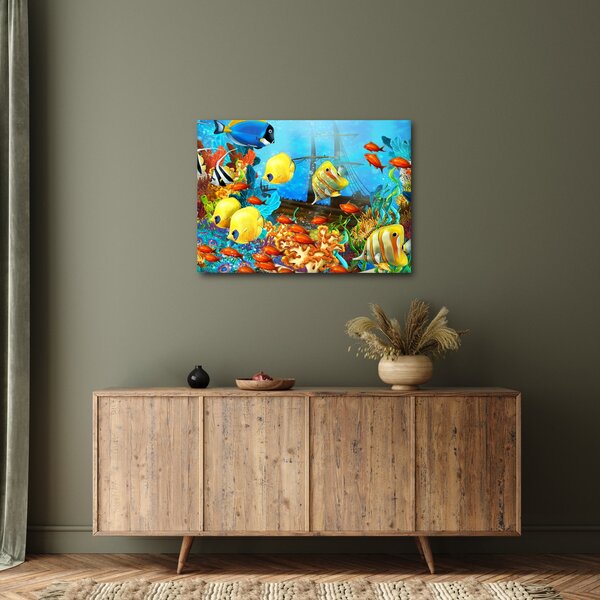 Slika - Barvit koralni greben (70x50 cm)