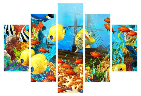Slika - Barvit koralni greben (150x105 cm)