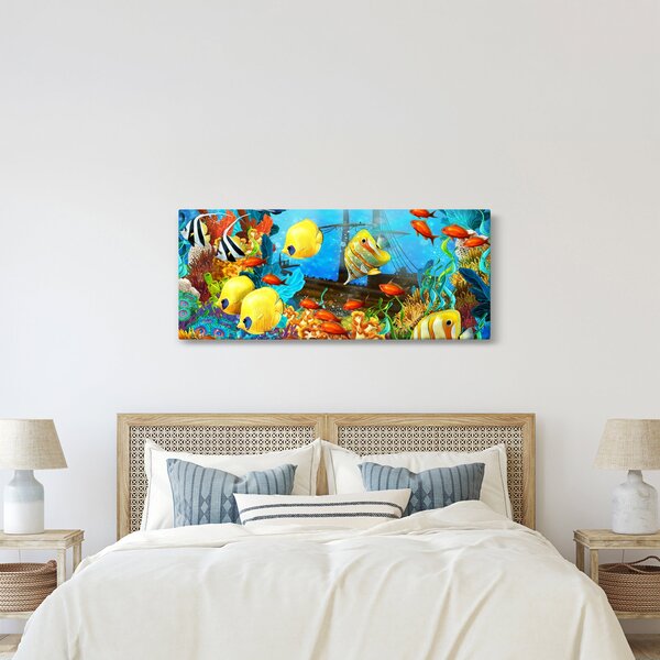 Slika - Barvit koralni greben (120x50 cm)