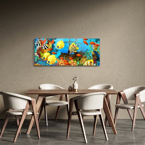 Slika - Barvit koralni greben (120x50 cm)
