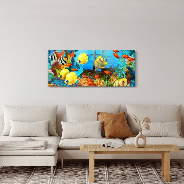 Slika - Barvit koralni greben (120x50 cm)