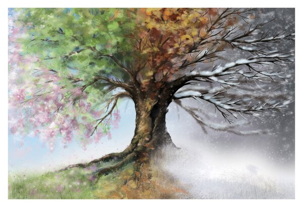 Slika - Drevo štirih letnih časov (90x60 cm)