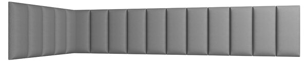 Set 16 tapeciranih panela Quadra 100x220x50 cm (tamnosiva)