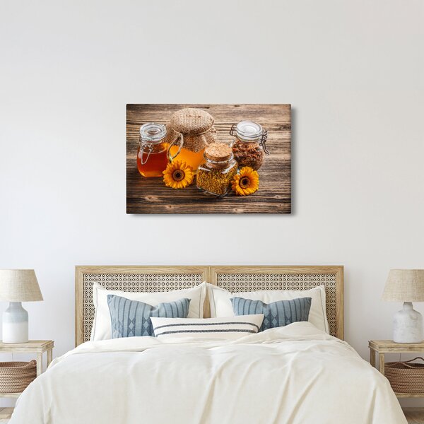 Slika - Tihožitje s kozarci za med (90x60 cm)