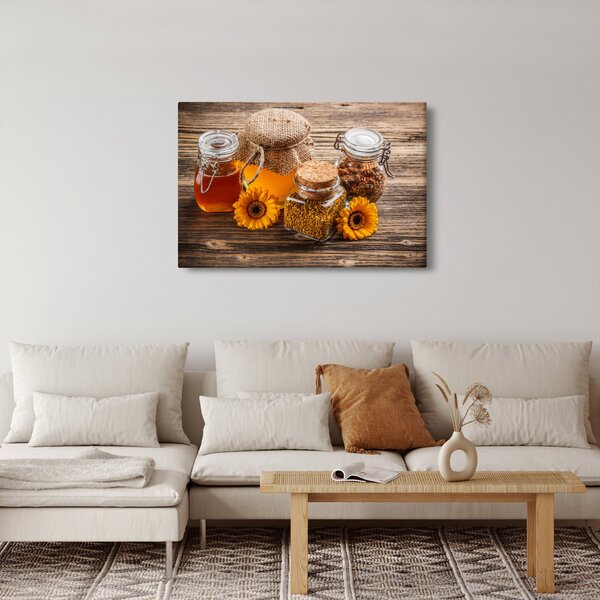 Slika - Tihožitje s kozarci za med (90x60 cm)