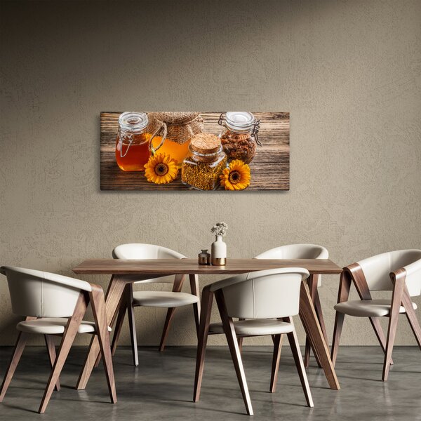 Slika - Tihožitje s kozarci za med (120x50 cm)