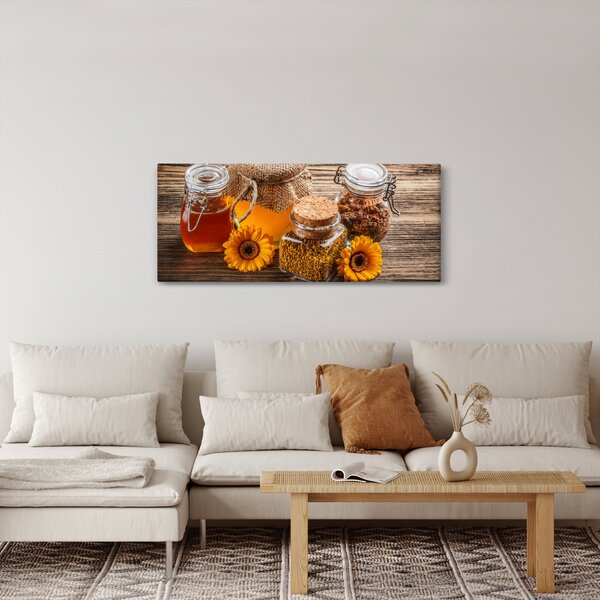 Slika - Tihožitje s kozarci za med (120x50 cm)
