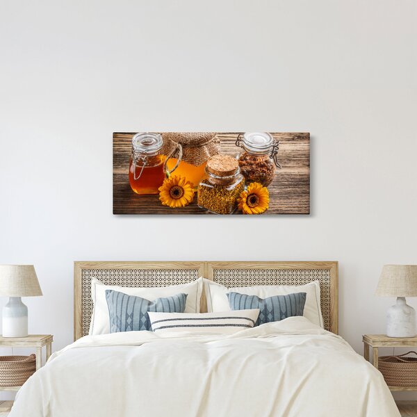 Slika - Tihožitje s kozarci za med (120x50 cm)