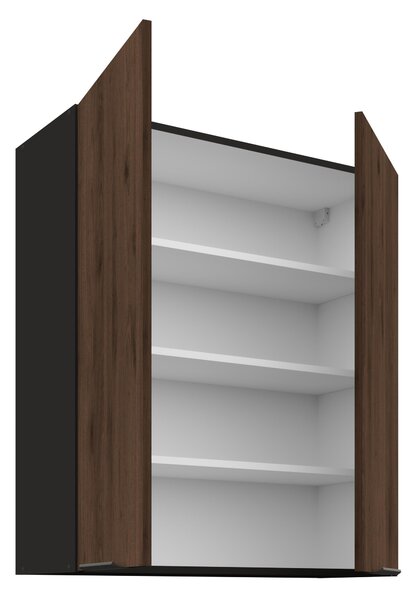 Zondo.hr Gornji kuhinjski ormarić Manana 80 G 90 2F (korpus: crna mat + front: orah okapi). 1134959
