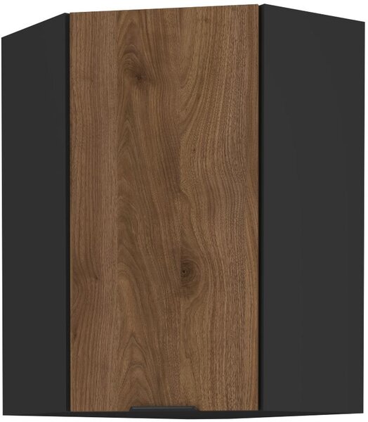 Zondo.hr Gornji kutni kuhinjski ormarić Manana 60x60 GN 90 1F 45 (korpus: crna mat + front: orah okapi). 1134970