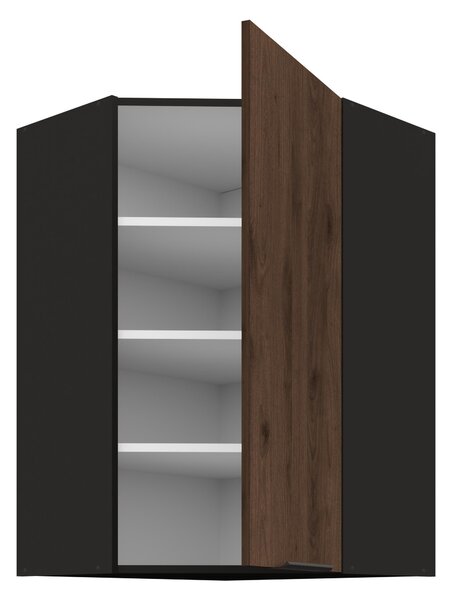 Zondo.hr Gornji kutni kuhinjski ormarić Manana 60x60 GN 90 1F 45 (korpus: crna mat + front: orah okapi). 1134970