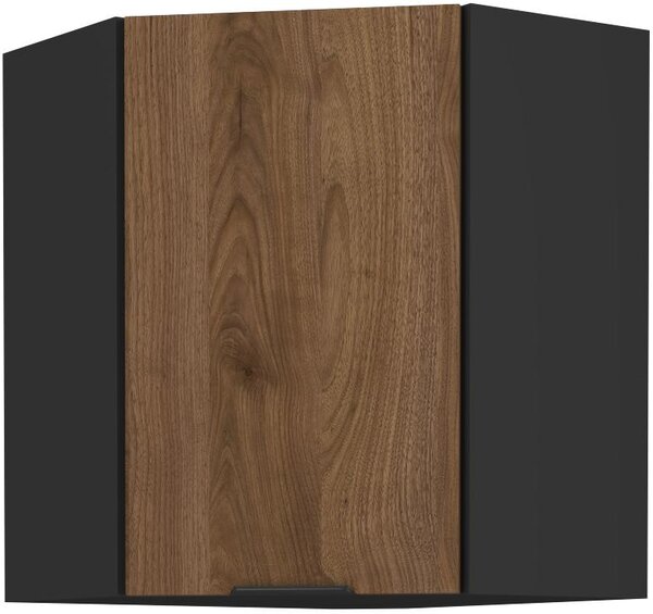 Zondo.hr Gornji kutni kuhinjski ormarić Manana 60x60 GN 72 1F 45 (korpus: crna mat + front: orah okapi). Akcija -6%. 1134969