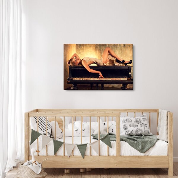 Slika - Ženska za klavirjem (90x60 cm)