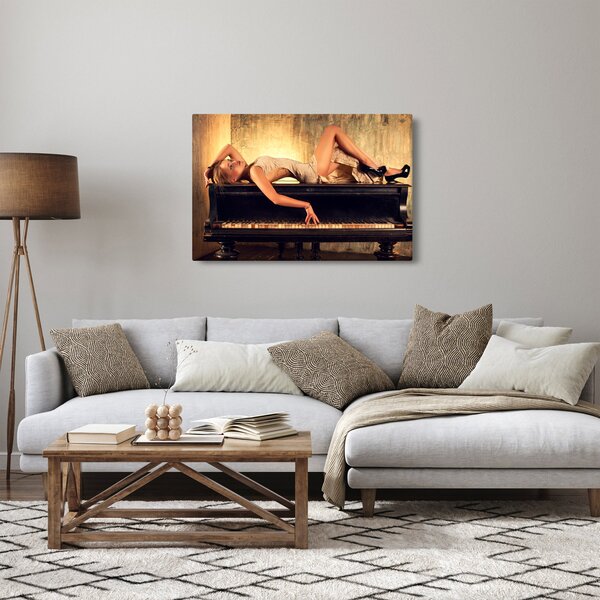Slika - Ženska za klavirjem (90x60 cm)