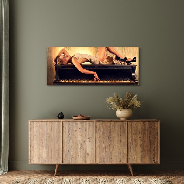 Slika - Ženska za klavirjem (120x50 cm)