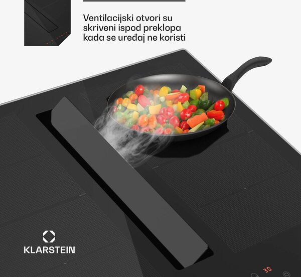 Klarstein Chef-Fusion Prime Down Air sustav, 2 u 1, indukcijska ploča + napa, velika snaga