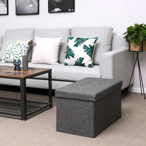 Tabure s prostorom za pohranu OTO, 76x38x38 cm, antracit SongmicsHome